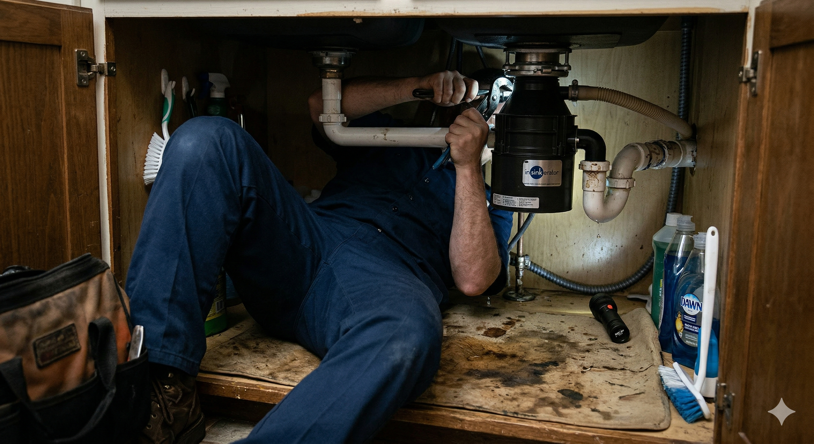 Professional plumber servicing water heater in Avondale